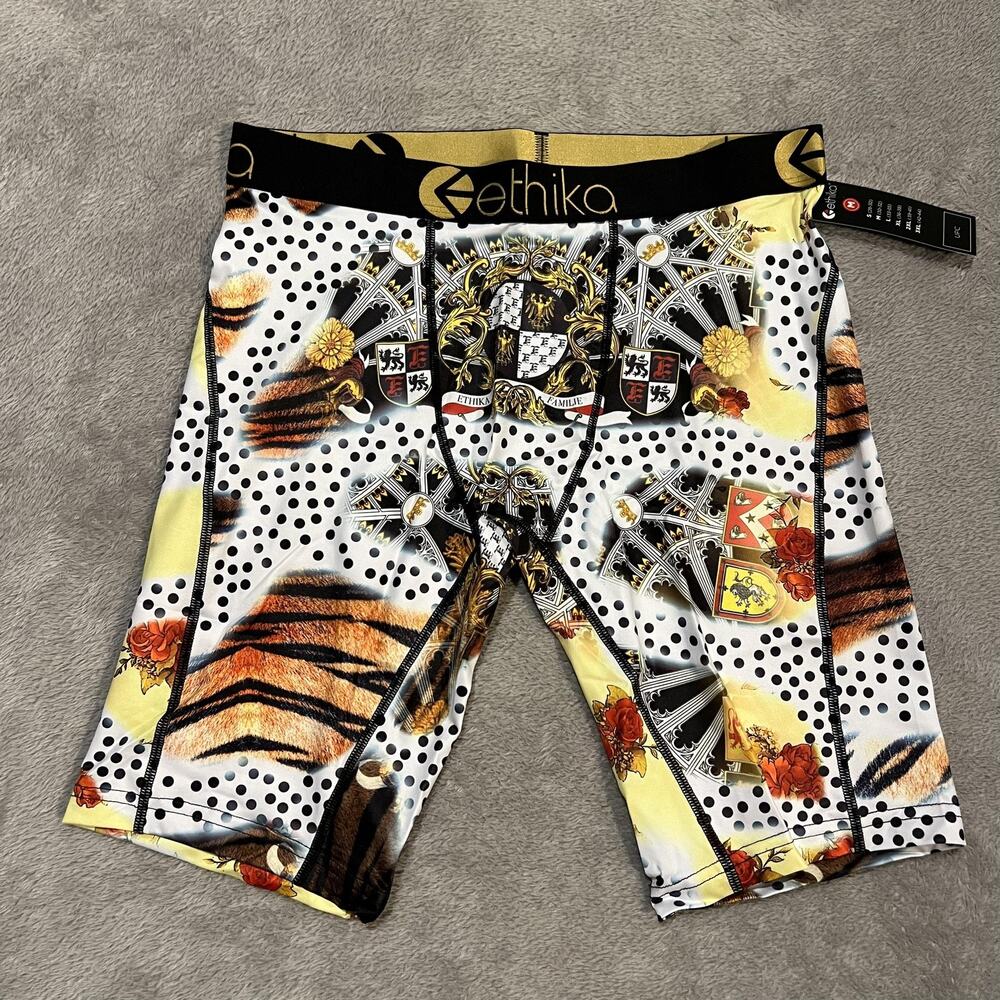 Ethika Familie Boxer Briefs Mens Medium Multicolor Tiger Polka Dot Underwear New